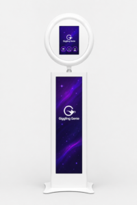 Giggling Genie Digital Display Selfie Pod for weddings, parties and events in Surrey