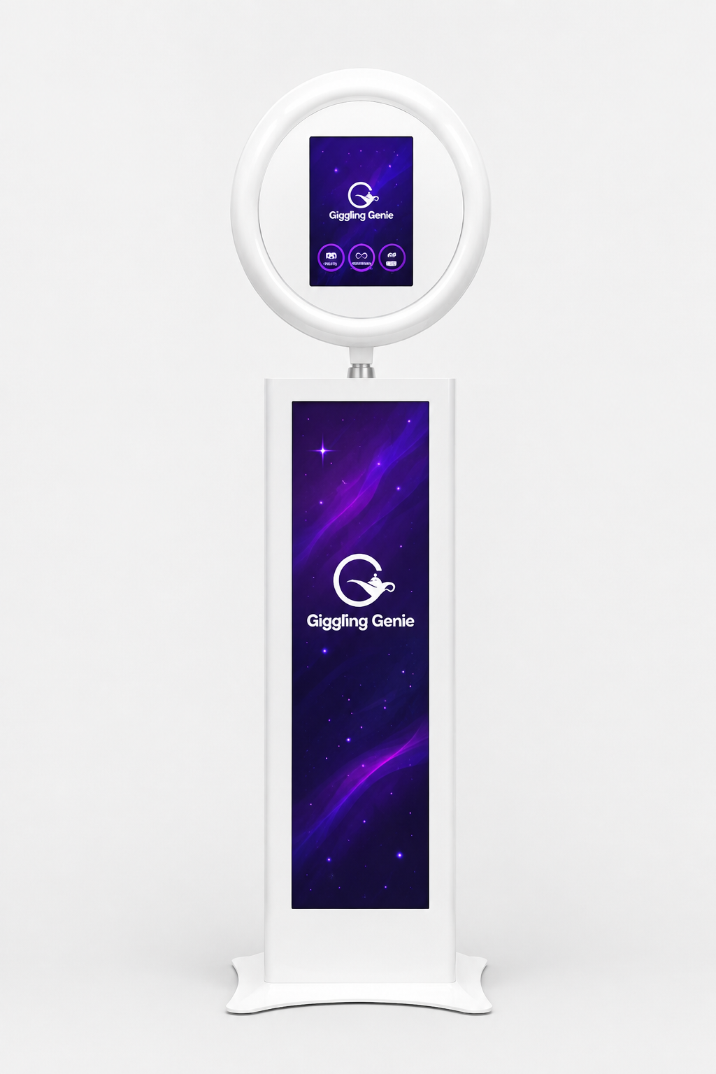 Giggling Genie Digital Display Selfie Pod for weddings, parties and events in Surrey