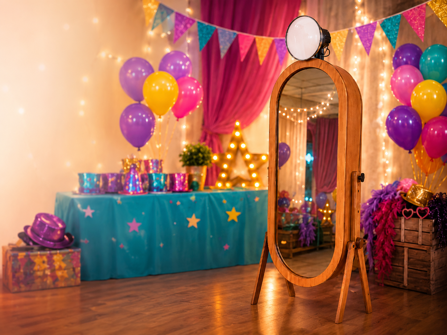 Vintage Magic Mirror for children’s party photo booth hire in Surrey