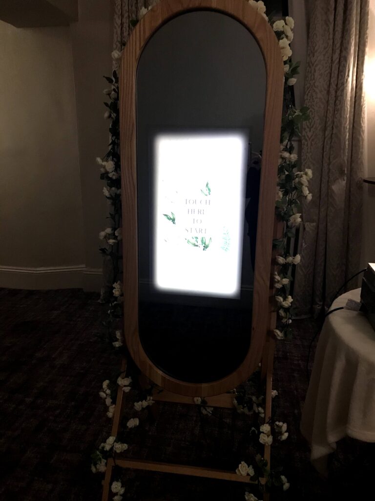 Vintage Magic Mirror photo booth at Nutfield Priory Hotel and Spa in Surrey